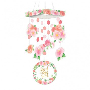 Floral Baby Hanging Decoration 29in x 6 3/4in