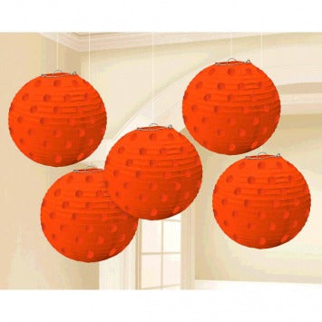 Mini Hot Stamp Lanterns - Orange Peel 5in 5/ct