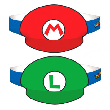 Super Mario Brothers™ Paper Hats 4 3/4in 8/ct