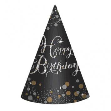 Sparkling Celebration Paper Cone Hats 8/ct