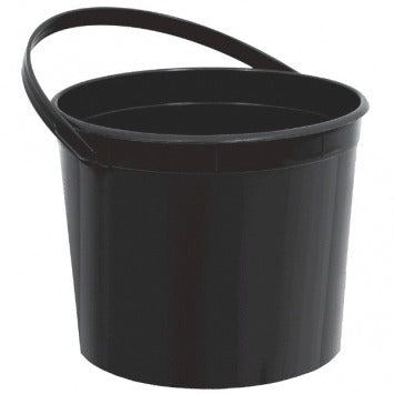 Plastic Bucket - Black 6 1/4in Dia x 4 1/2in H