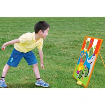 Bean Bag Toss Game  includes 4 bean bags and a game board measuring 20in x 15 1/2in