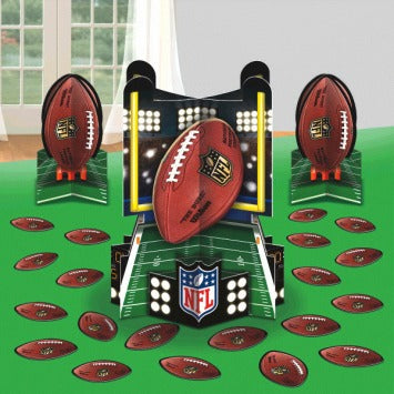 NFL Drive Table Decorating Kit: 1 Lg Centerpiece, 12 11/16in; 2 Sm Centerpieces, 7in; 20 Pcs. of Confetti, 2in