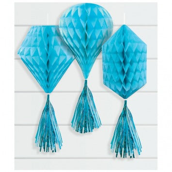 6in honeycomb shape, 6in tassel length, 3/ct