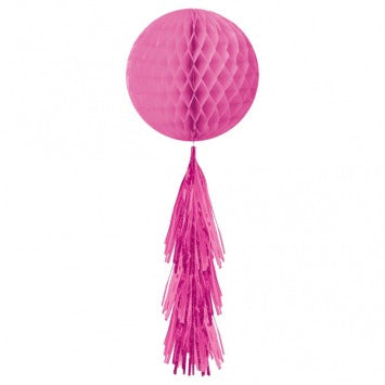 Honeycomb Ball w/ Tail - Bright Pink 11 3/4in Honeycomb w/ 16in Tail