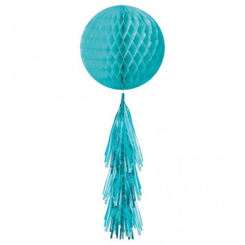 Honeycomb Ball w/ Tail - Caribbean Blue 11 3/4in Honeycomb w/ 16in Tail