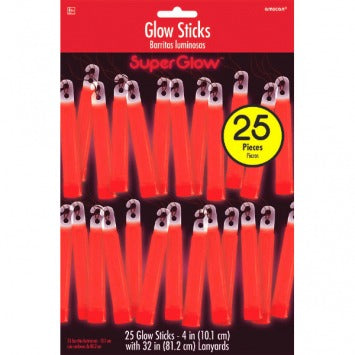 Glow Stick Mega Value Pack - Red 4in 25/ct