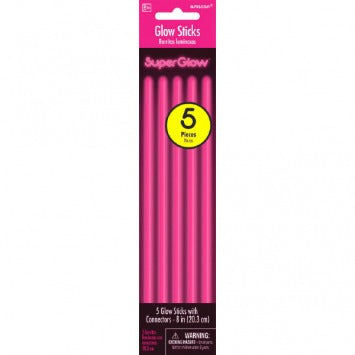 Pink Glow Sticks 8in 5/ct