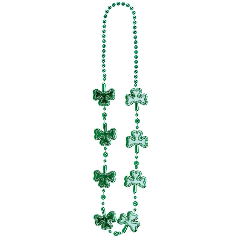 Electroplated Shamrock Bead Necklace 36in 1/ct