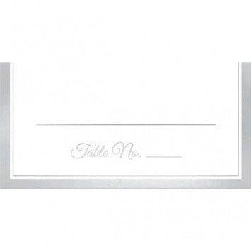 Place Card w/Silver Trim 4in x 4in Unfolded 50/ct