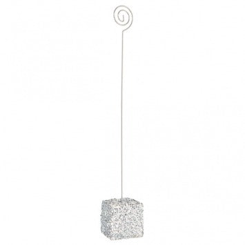 Table Card Holder - Silver Glitter 10.5in