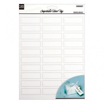 Imprintable Favor Tags - White 11in x 9in sheet 120/ct