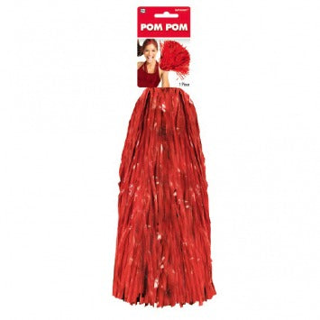 Red Pom Pom Mix 15in 1/ct