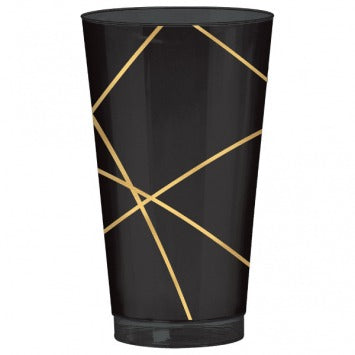 Gold Geo Plastic Tumblers Hot Stamped 16oz 16/ct