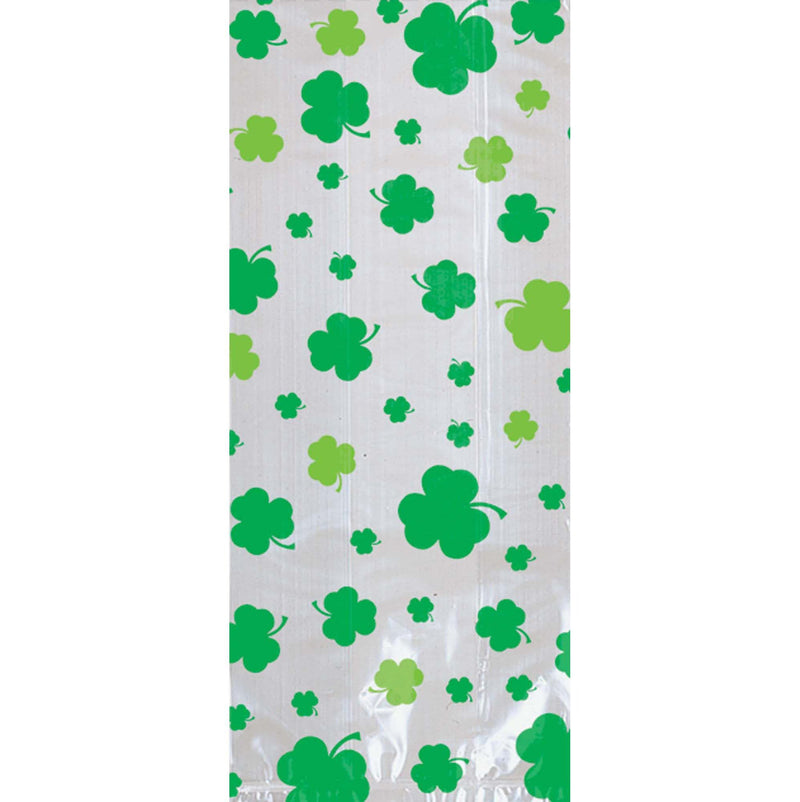 St. Patrick's Day Large Cello Party Bags 11 1/2in H x 5in W x 3 1/4in D 20/ct