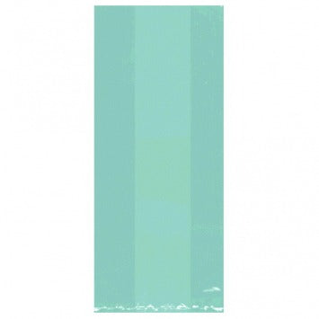 Large Cello Party Bag - Robins Egg Blue 11 1/2in H X 5in W X 3 1/4in D 25/ct