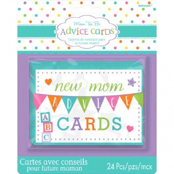 Baby Shower New Mommy Advice Cards 4 7/8in x 3 7/16in 24/ct