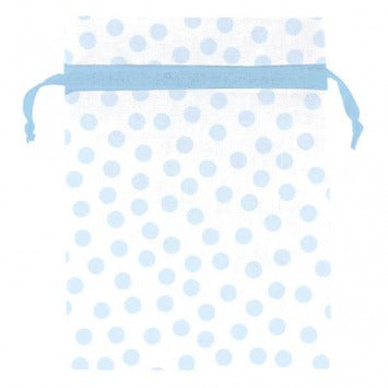 Blue Dot Organza Baby Shower Favor Bags 3in x 4in 12/ct