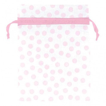 Pink Dot Organza Baby Shower Favor Bags 3in x 4in 12/ct