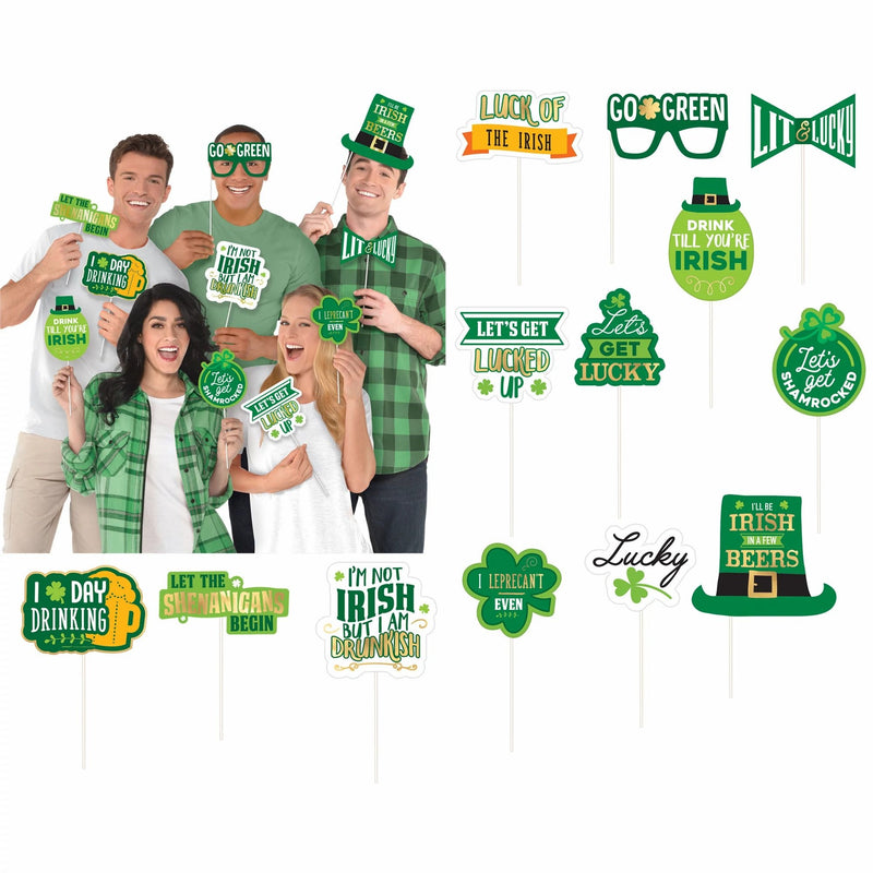 St. Patrick's Day Fun Phrases Photo Props 13/ct