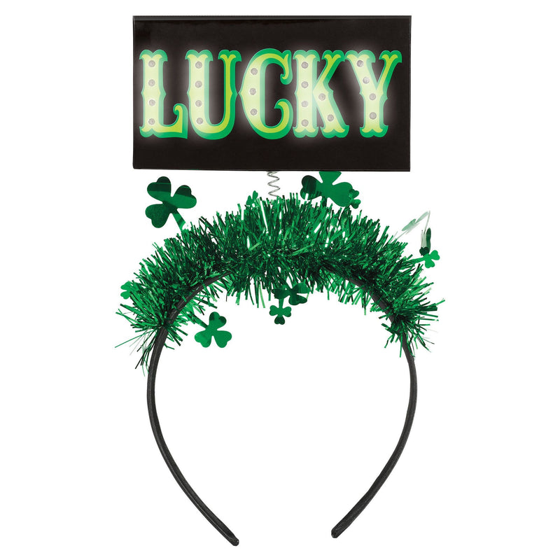 St. Patrick's Day Lucky Light-Up Headband 9 1/2in x 5in 1/ct