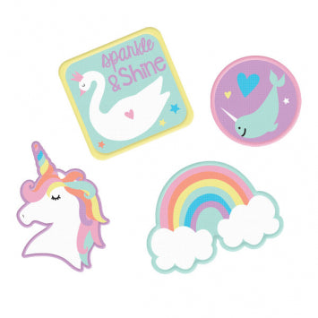 Magical Rainbow Birthday Embroidered Patches 4 Iron-On Patches, 1 5/8in x 1 5/8in-1 7/8in x 3 1/8in