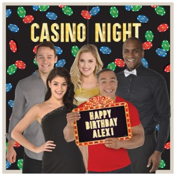 Casino Photo Prop Backdrop Kit 2 Plastic Sheets, 33 1/2in x 65in, Combine to 67in x 65in