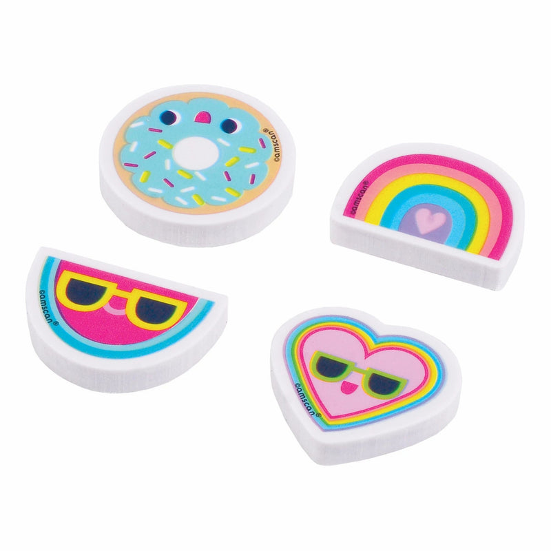 Trendy Girl Erasers 1 1/4in H x 1 1/4in W x 1/4in D 12/ct