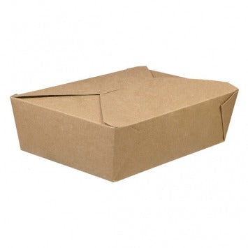 Large Take Away Box- Kraft 2 1/2in H x 8 1/4in w x 6in d 5/ct