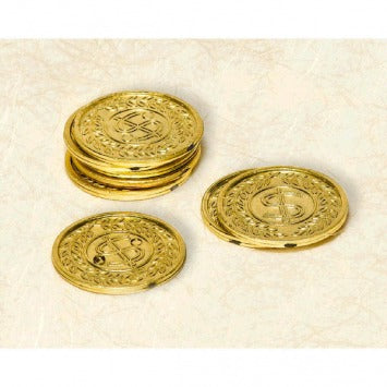 Gold Coins 1 3/8in x 1/8in 8/ct