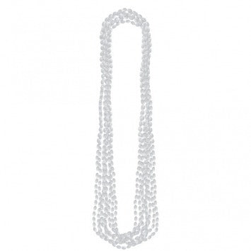 Silver Metallic Bead Necklaces 30in 8/ct