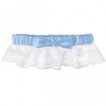 Garter - Lace with Blue Ribbon Plus Size