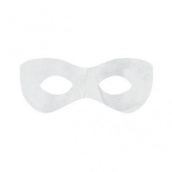 White Super Hero Mask 2 7/8in H x 8 1/4in W