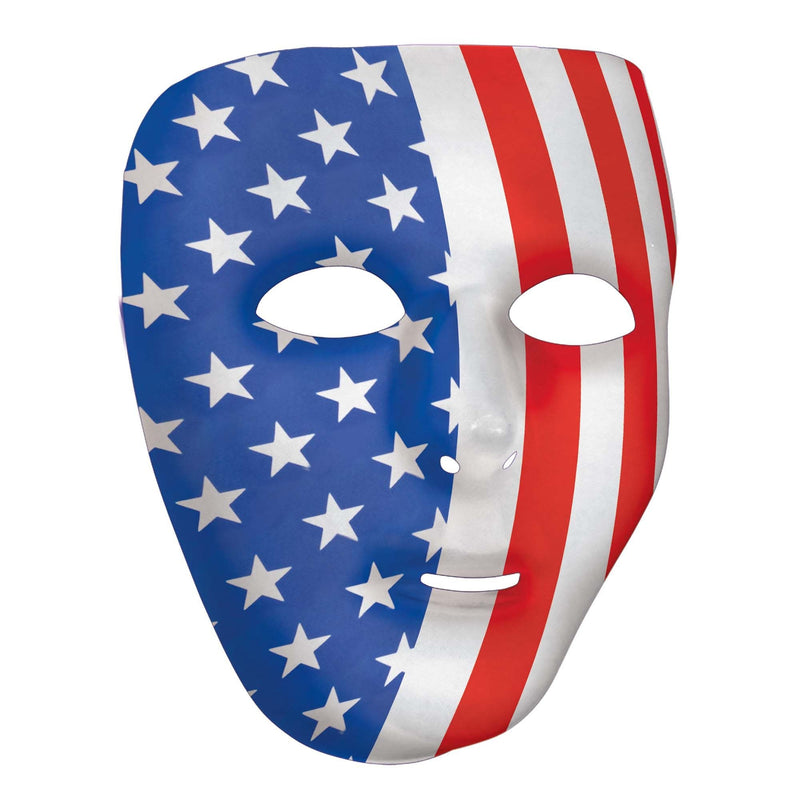 Red, White And Blue Full Face Mask 6 1/4in X 7 3/4in 1/ct