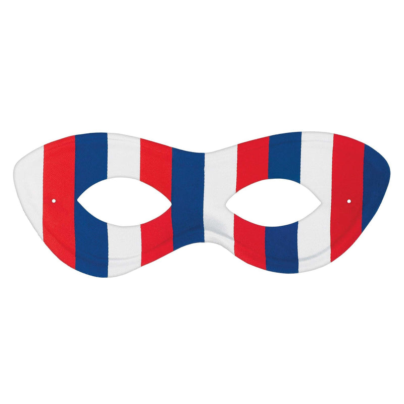 Red, White And Blue Superhero Mask 2 7/8in x 8 1/4in 1/ct