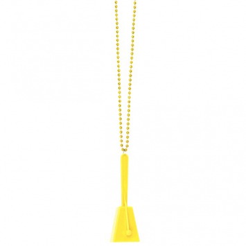 Yellow Clacker Necklace: Necklace, 36in; Clacker, 3in x 4in