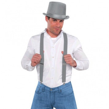 Silver Suspenders - One Size