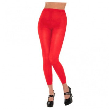 Red Footless Tights - One Size