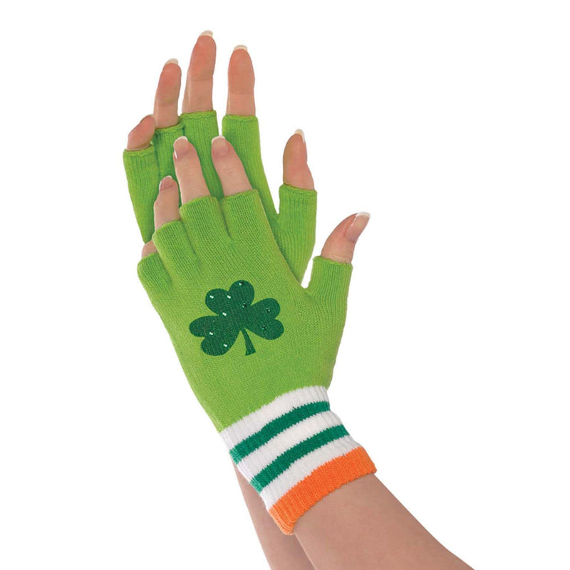 St. Patrick's Day Fingerless Gloves - One Size Fits Most 2/ct