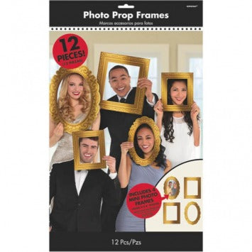 Photo Booth Frame Props - Gold 12/ct