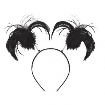 Black Ponytail Headbopper 8in x 5in