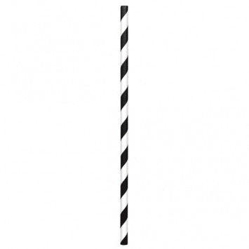 Paper Straws, Low Count - Black 7 3/4in 24/ct