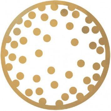 Confetti Dots Coaster - Gold 3 3/4in 18/ct