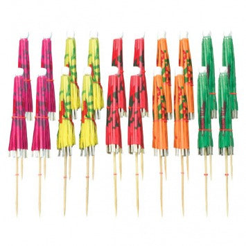 Cocktail Umbrella Assorted Picks 4in 20/ct