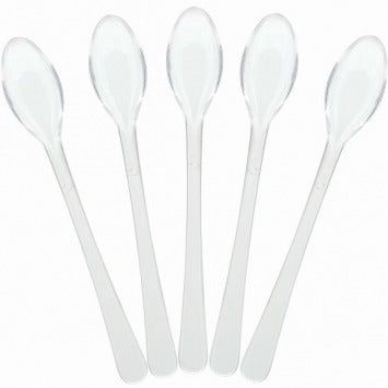 Clear Plastic Mini Spoons 4in 40/ct