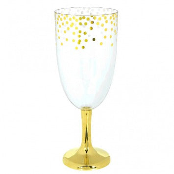 Hot-Stamped Tall Plastic Round Pedestal - Gold 12 1/2in