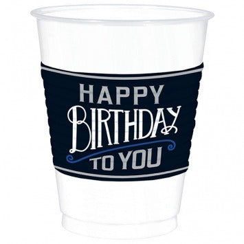 Happy Birthday Man Plastic Cups 16 oz 25/ct