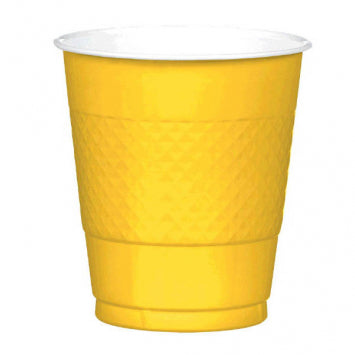 Sunshine Yellow Plastic Cups, 12 oz. 20/ct