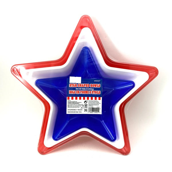Bowls Nested Star Shaped 11in, 9.5in, 7.5in 3/ct