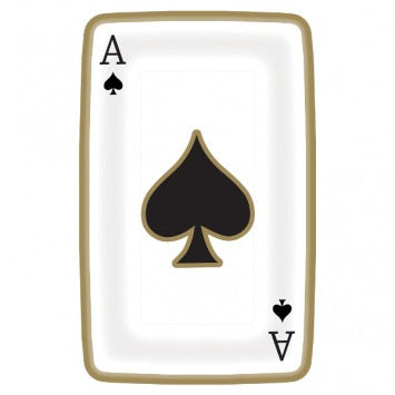Casino Playing Card Shaped Plates, 9in 8/ct